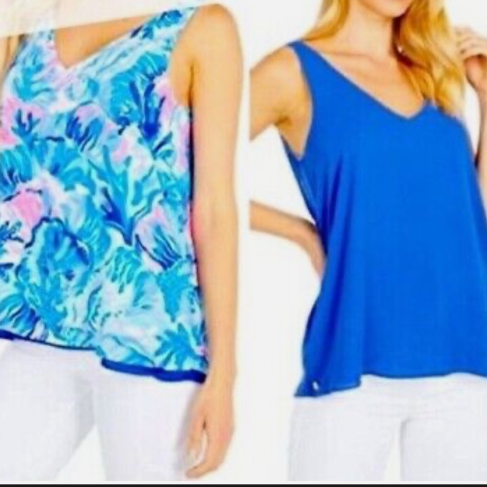 End of Summer Sale Lily Pulitzer Florin sleeveless v-neck reversible top M NWT - Picture 11 of 11